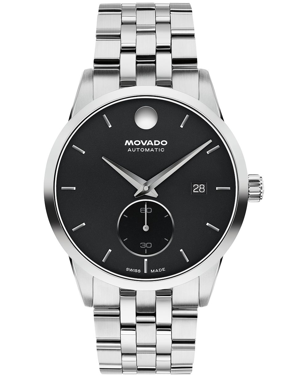 Мужские швейцарские автоматические часы Movado Museum Taga Stainless Steel 40mm