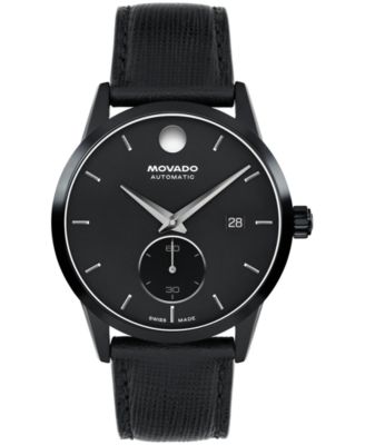 Мужские часы Movado Museum Taga Swiss Automatic Black Leather 40mm