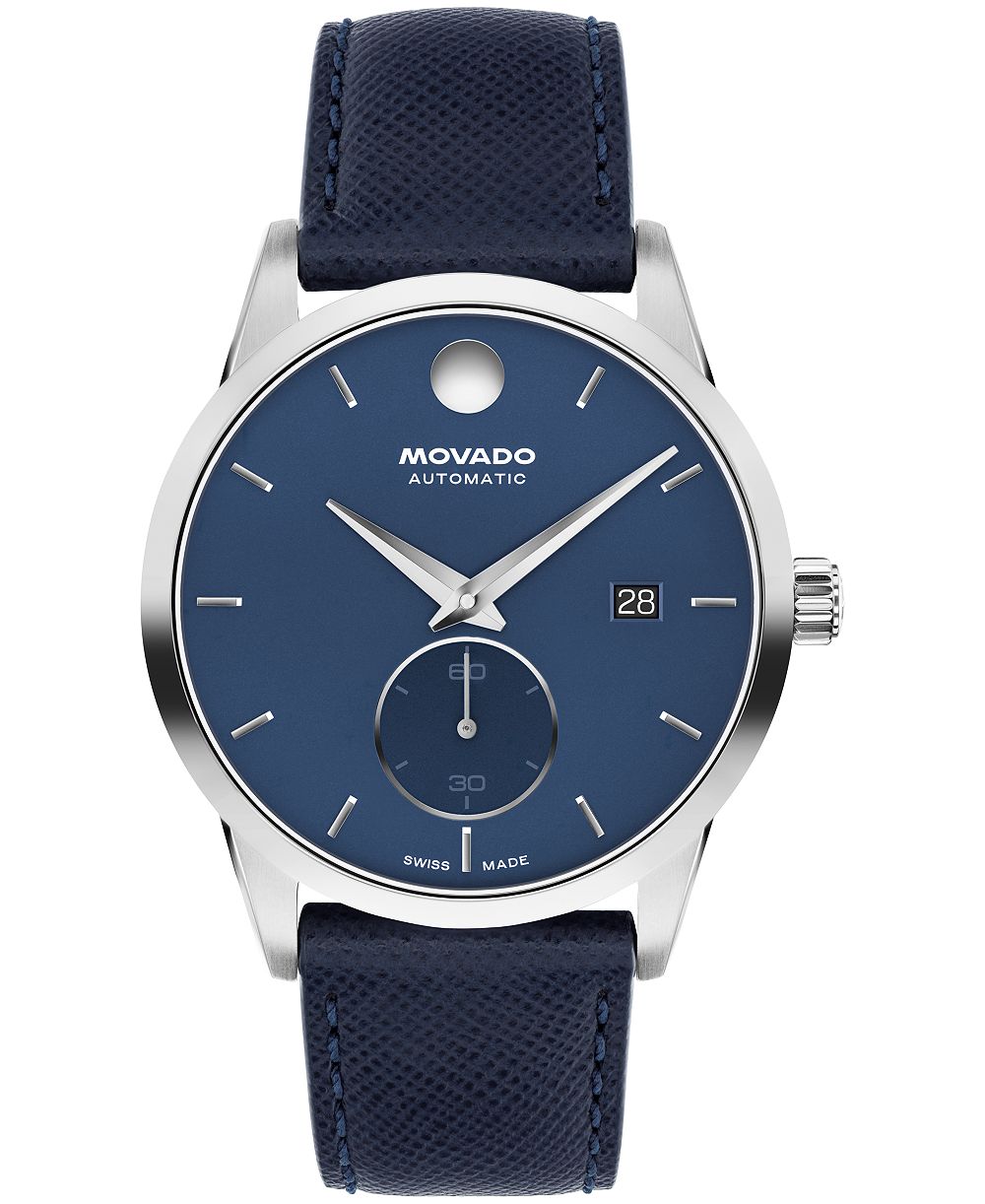 Мужские часы Movado Museum Taga Swiss Automatic Blue Leather 40mm