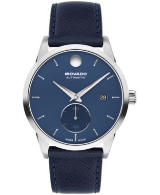 Мужские часы Movado Museum Taga Swiss Automatic Blue Leather 40mm