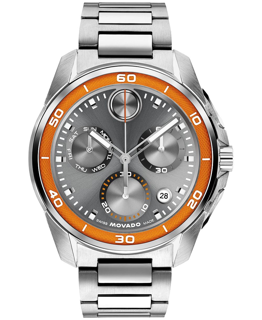 Movado Men's Bold Verso S Swiss Quartz Chrono Stainless Steel Watch 44mm