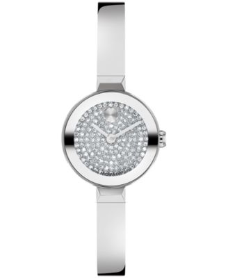 Женские стальные кварцевые часы Movado Bold Bangle Mini, 22.50mm