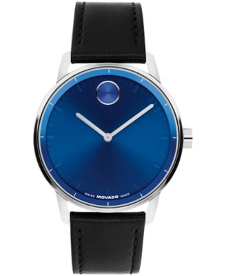 Мужские часы Movado Bold Echo Swiss Quartz в черном кожаном корпусе 40mm