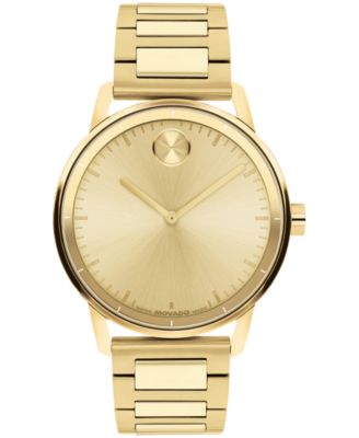 Movado Men's Bold Echo Swiss Quartz Ionic Plated Light Yellow Gold Steel Watch 40mm