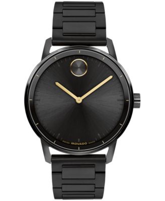 Movado Мужские часы Bold Echo Swiss Quartz Ionic Plated Black Stainless Steel 40mm