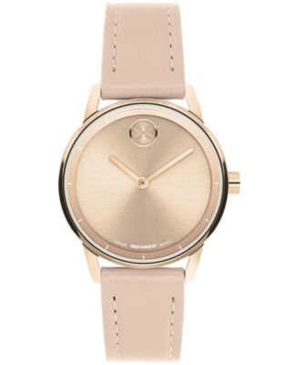 Женские часы Movado Bold Echo Swiss Quartz Nude Leather 30mm