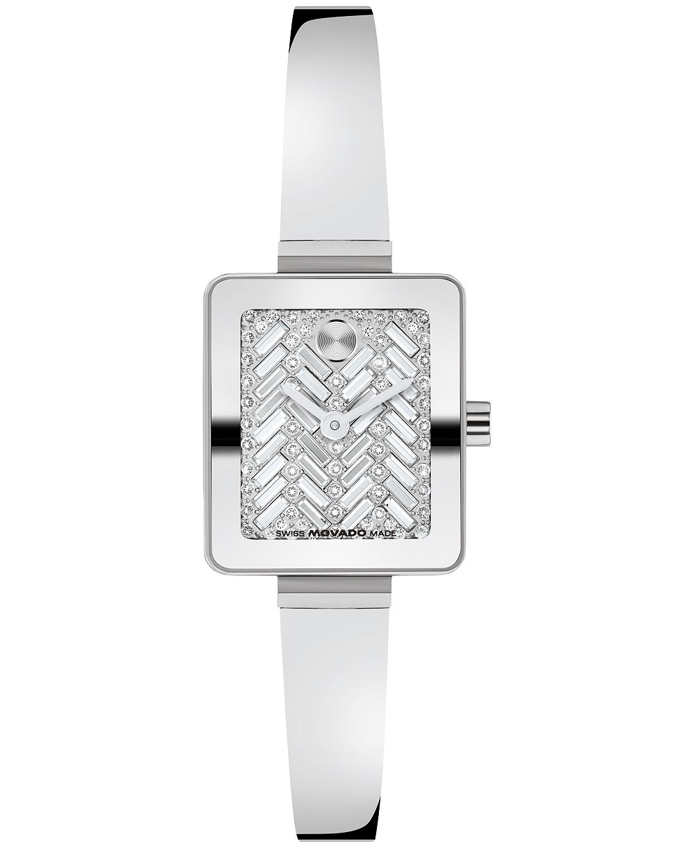 Женские часы Movado Bold Tank Mini Bangle Swiss Quartz из нержавеющей стали 20mm x 23mm