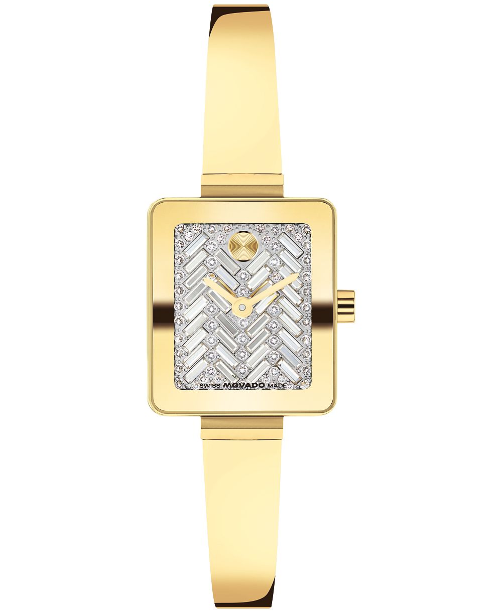 Женские часы Movado Bold Tank Mini Bangle, золотистые, 20mm x 23mm