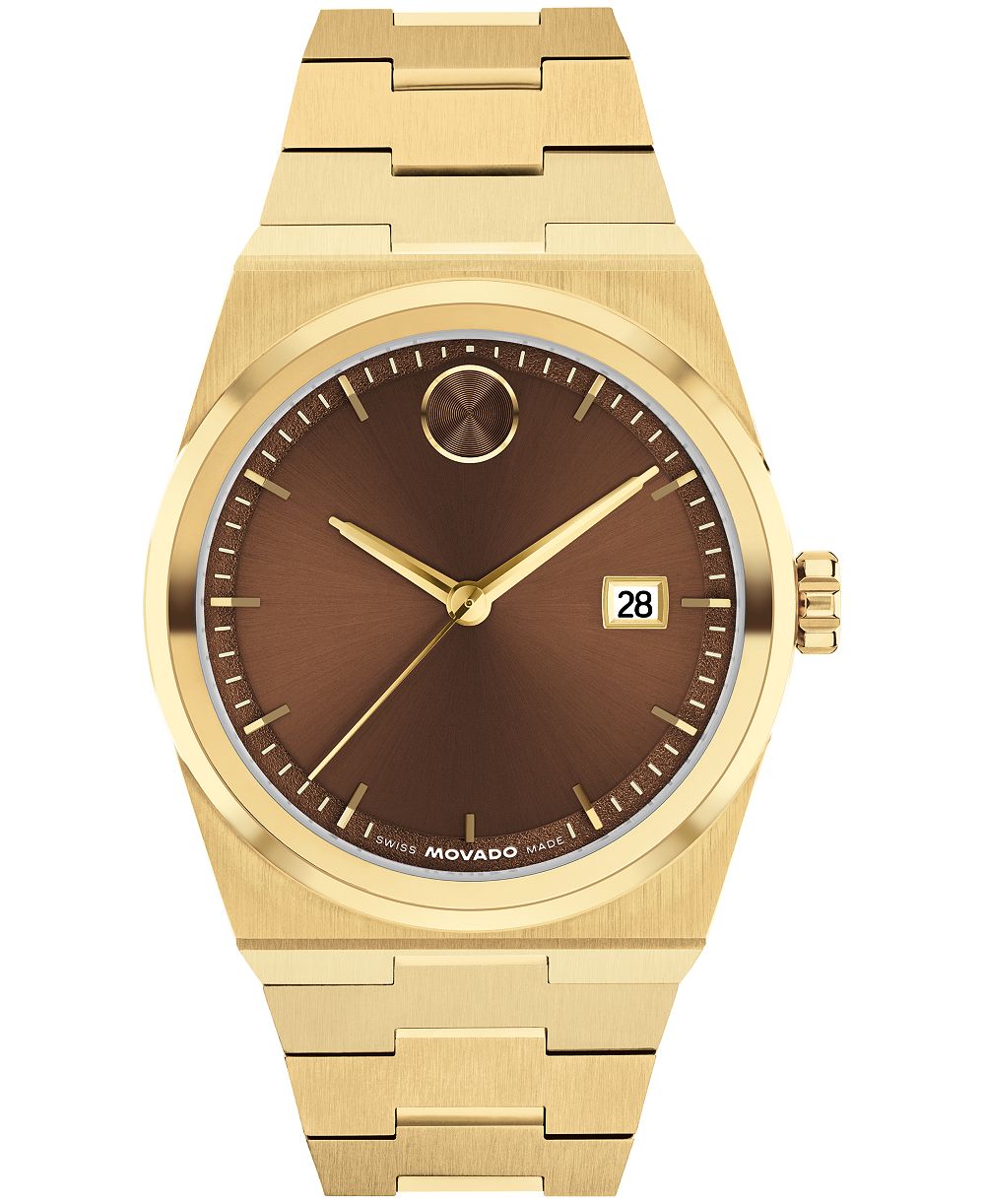 Movado Men's Bold Quest Swiss Quartz Ionic Plated Light Yellow Gold Steel Watch 40mm