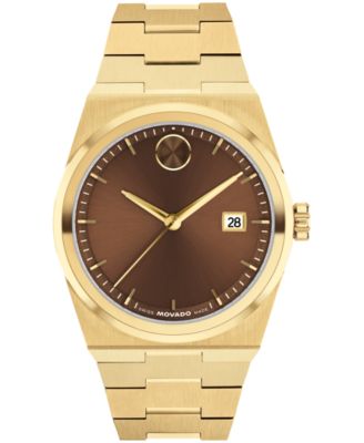 Movado Men's Bold Quest Swiss Quartz Ionic Plated Light Yellow Gold Steel Watch 40mm