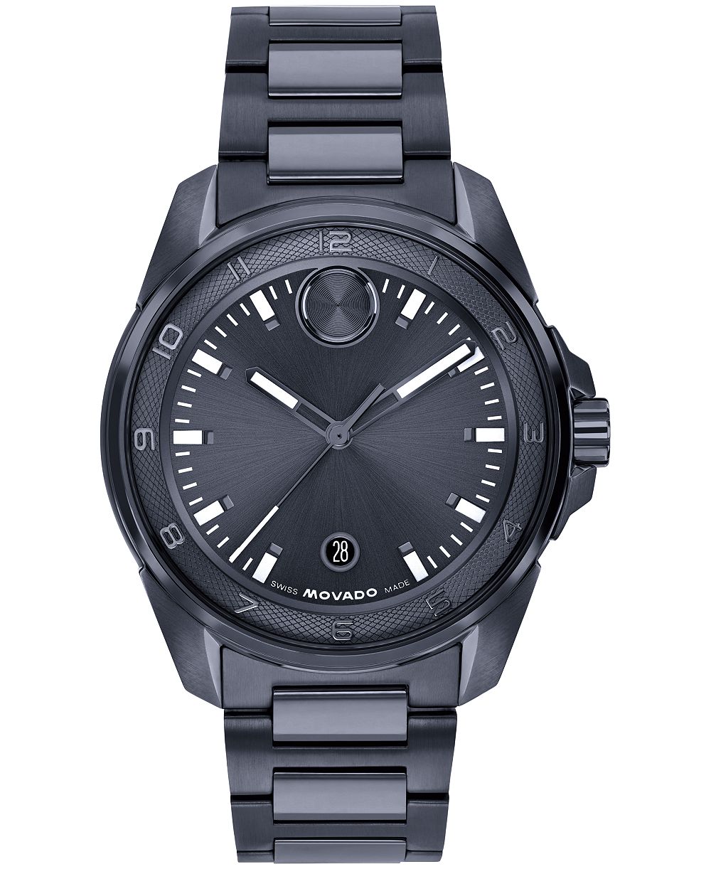 Часы Movado мужские Bold Verso S, швейцарский кварц, сталь, синий циферблат, 34 мм