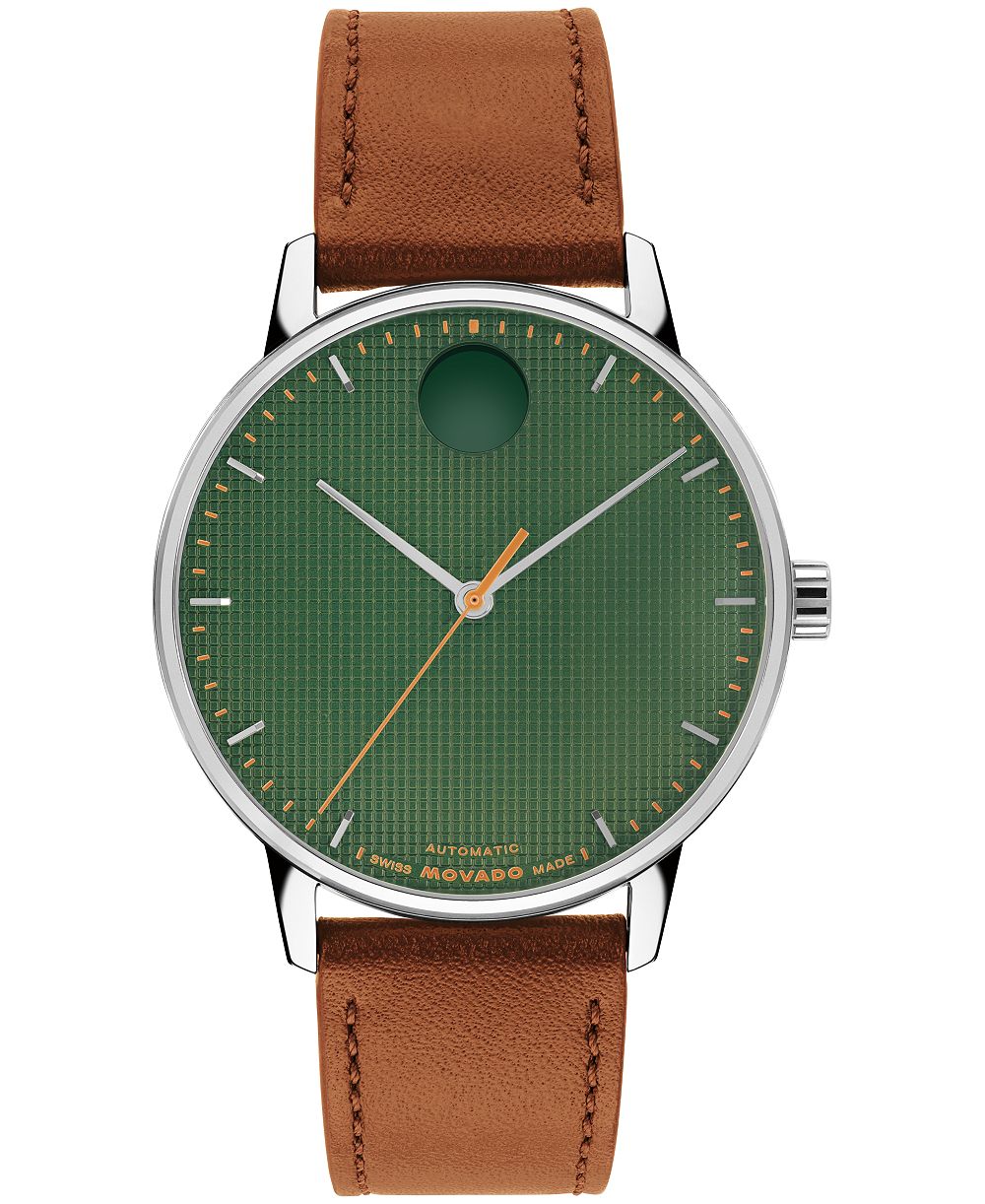 Часы Movado Men's Movado Face Swiss Quartz Cognac Leather 39mm