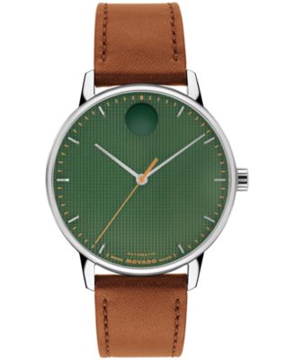 Часы Movado Men's Movado Face Swiss Quartz Cognac Leather 39mm