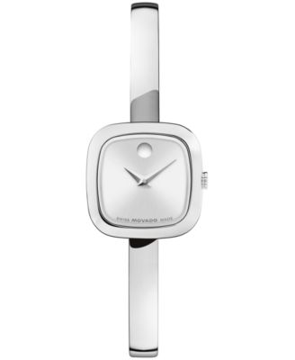 Movado Women's Museum Bangle Cushion Swiss Quartz Stainless Steel Watch 22mm