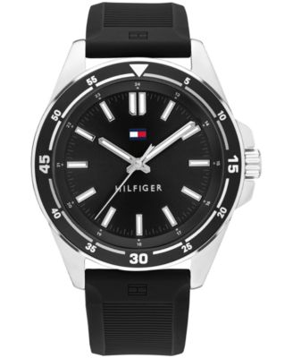 Мужские часы Tommy Hilfiger Quartz Black Silicone Strap 42mm