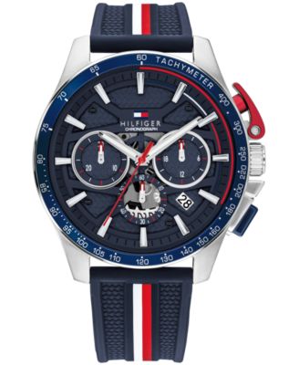 Tommy Hilfiger Мужские часы Chronograph Navy Silicone Strap 44mm