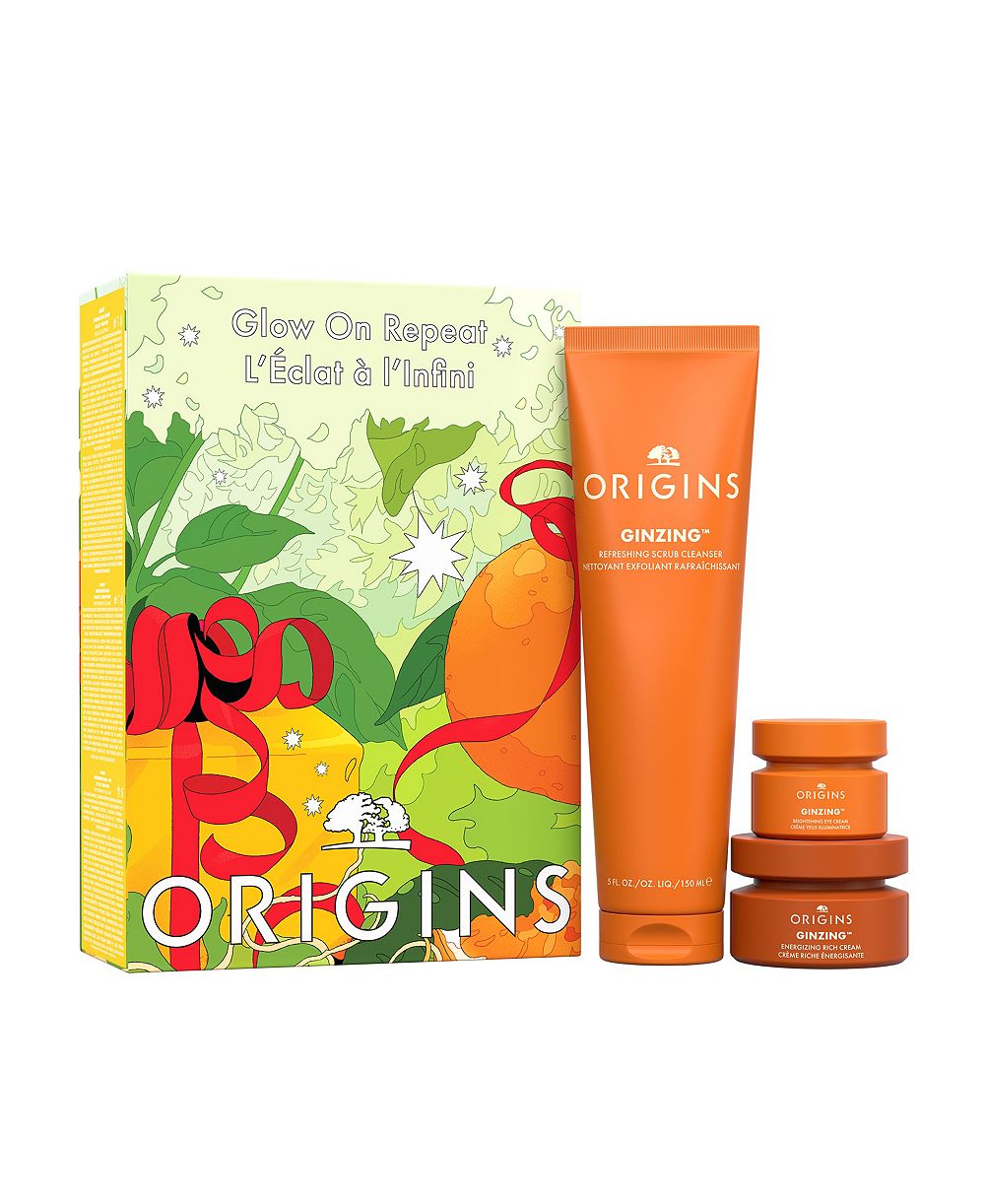 Подарочный набор Origins из 3 средств по уходу за кожей Glow On Repeat GinZing