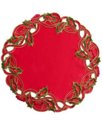 Lenox Holiday Wreath Embroidered Round Placemat, 15" x 15"