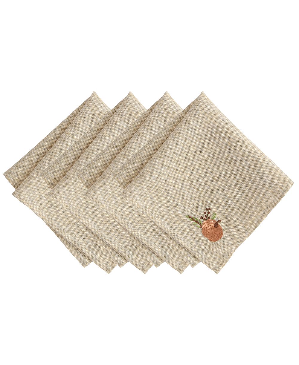 Elrene Pumpkin Picking 4-Piece Napkin Set