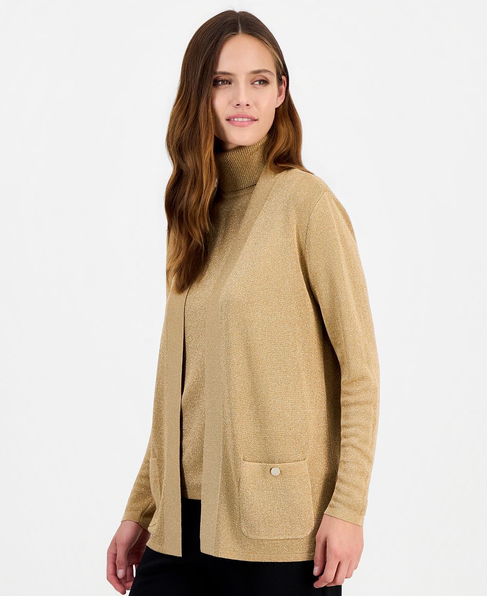 Anne Klein женский кардиган из металлической вязаной ткани Malibu
