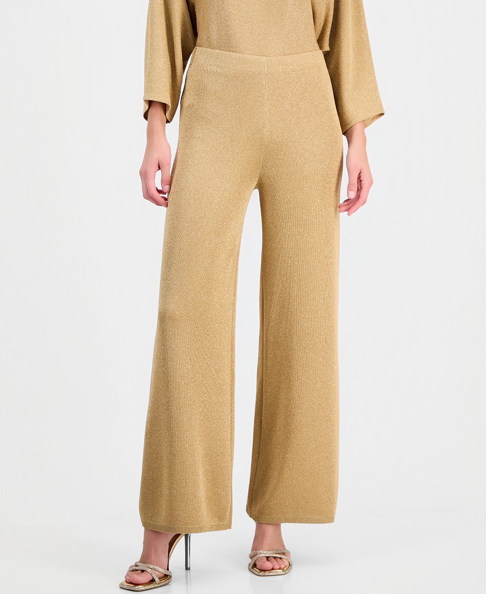 Anne Klein Women's Lurex Wide-Leg Pull-On Pants