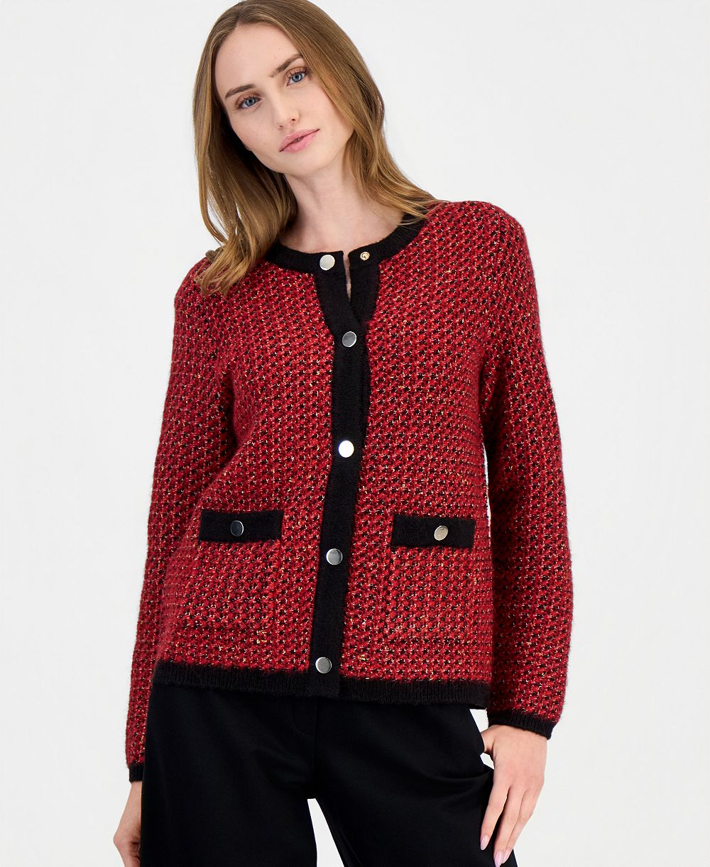 Anne Klein женский кардиган из люрекса и букле