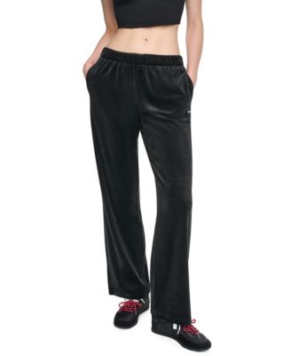 DKNY Sport женские прямые брюки из велюра с высокой посадкой