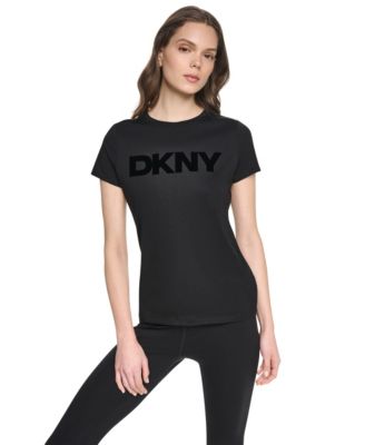 DKNY Sport Women's Flocked Logo Crewneck T-Shirt