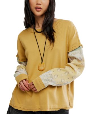 Free People Juniors' Wild and Free Twofer Crewneck Top