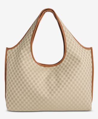Style & Co Checkered Soft Knit Tote Bag, Macy's Exclusive