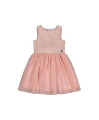 Deux par Deux Toddler Girls (2T-5T) Bi-Material Sleeveless Dress Houndstooth