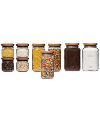 Ball Stack and Store Glass Mason Jars with Wood Lids - 9 Jars Total
