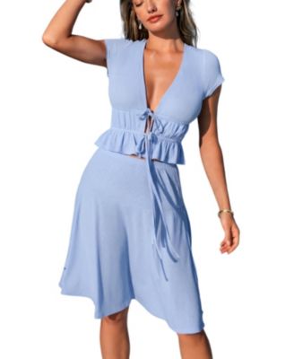 Женский комплект Cupshe Just a Little Extra Blue 2-Piece Set