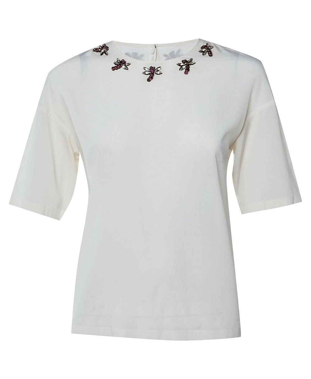 Блузка Dolce & Gabbana Dragonfly Embellished Silk Crepe