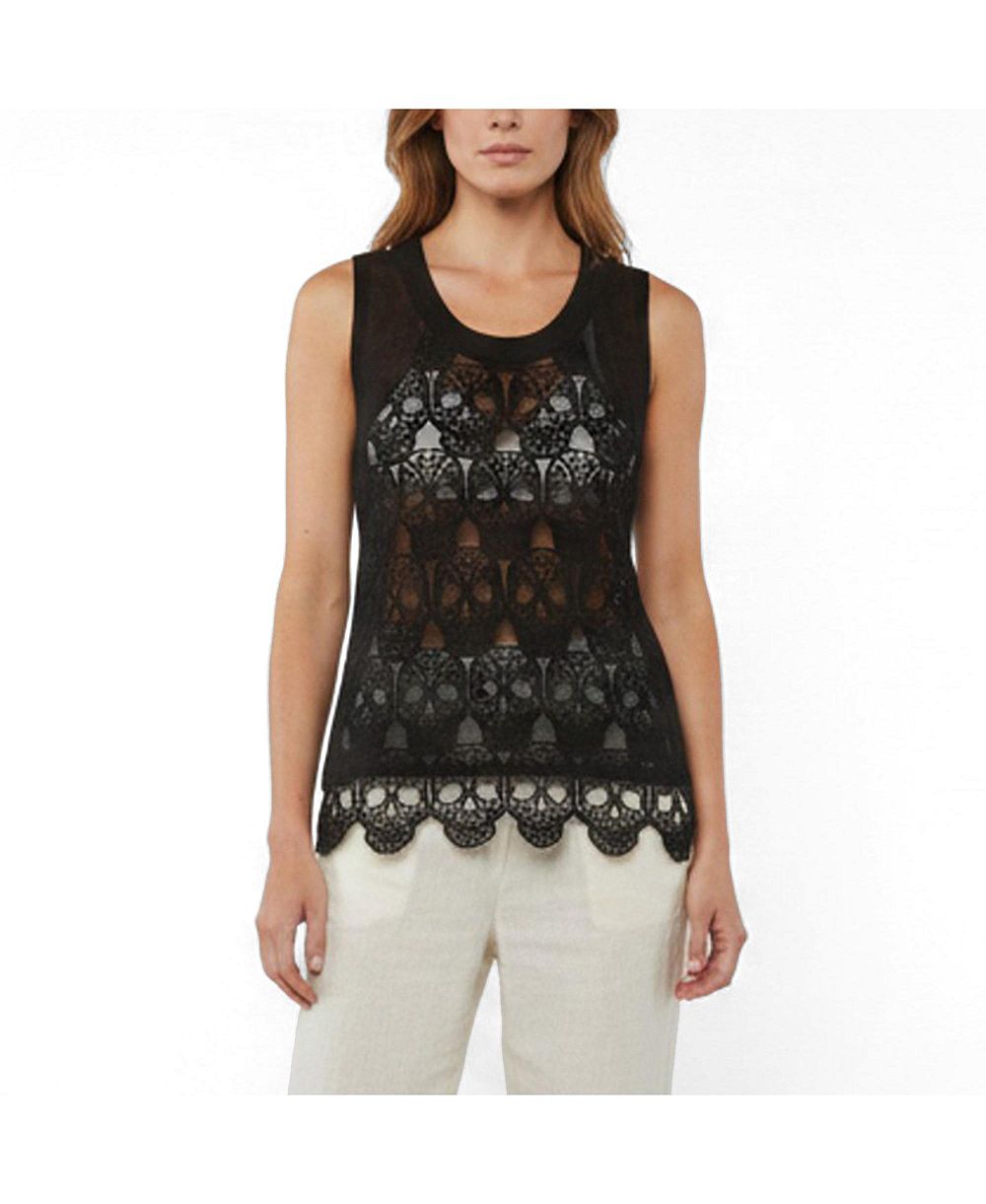 Pre-Owned Missoni Женский топ-майка с прозрачным кружевом и черепами, Philipp Plein