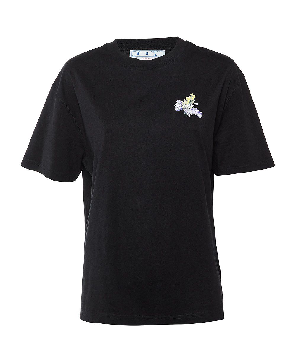 Футболка Pre-Owned Off-White Women's Floral Logo Cotton