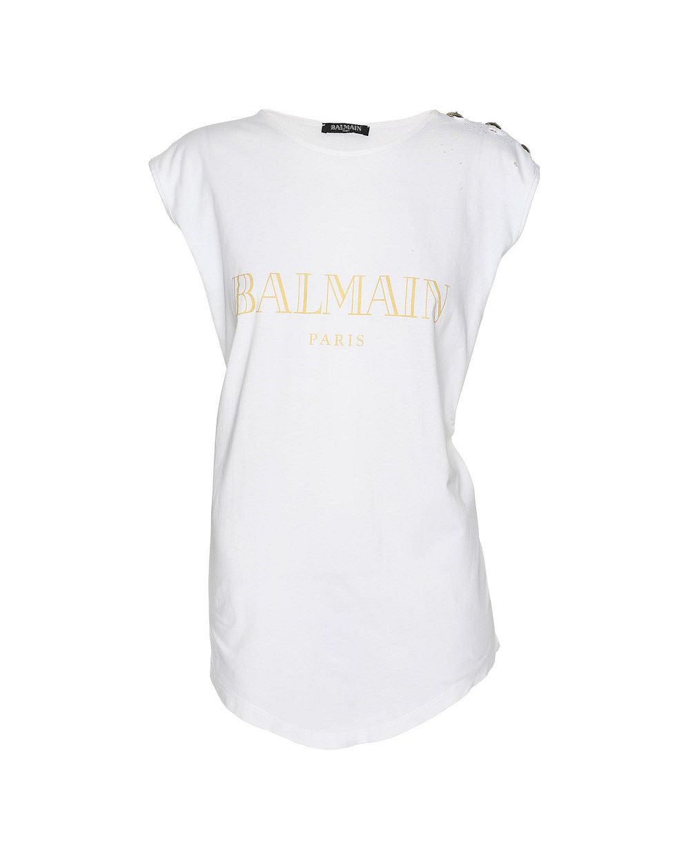 Женский хлопковый топ Balmain б/у