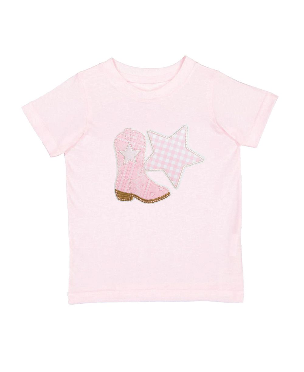 Детская футболка Sweet Wink Bandana Cowgirl Patch с коротким рукавом, 2T-4T
