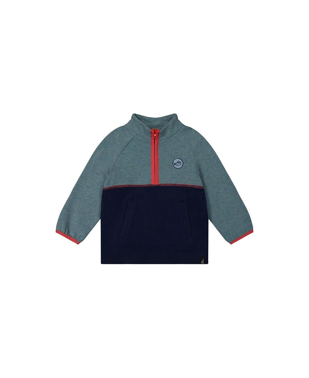 Deux par Deux Топ с воротником-стойкой для мальчика Pale Turquoise