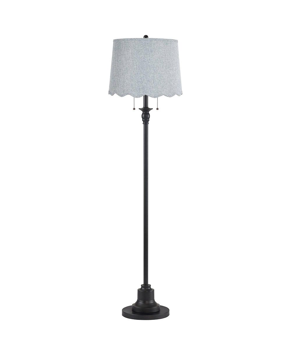 Напольный торшер 360 Lighting Dyna с абажуром Gunsmoke Scallop