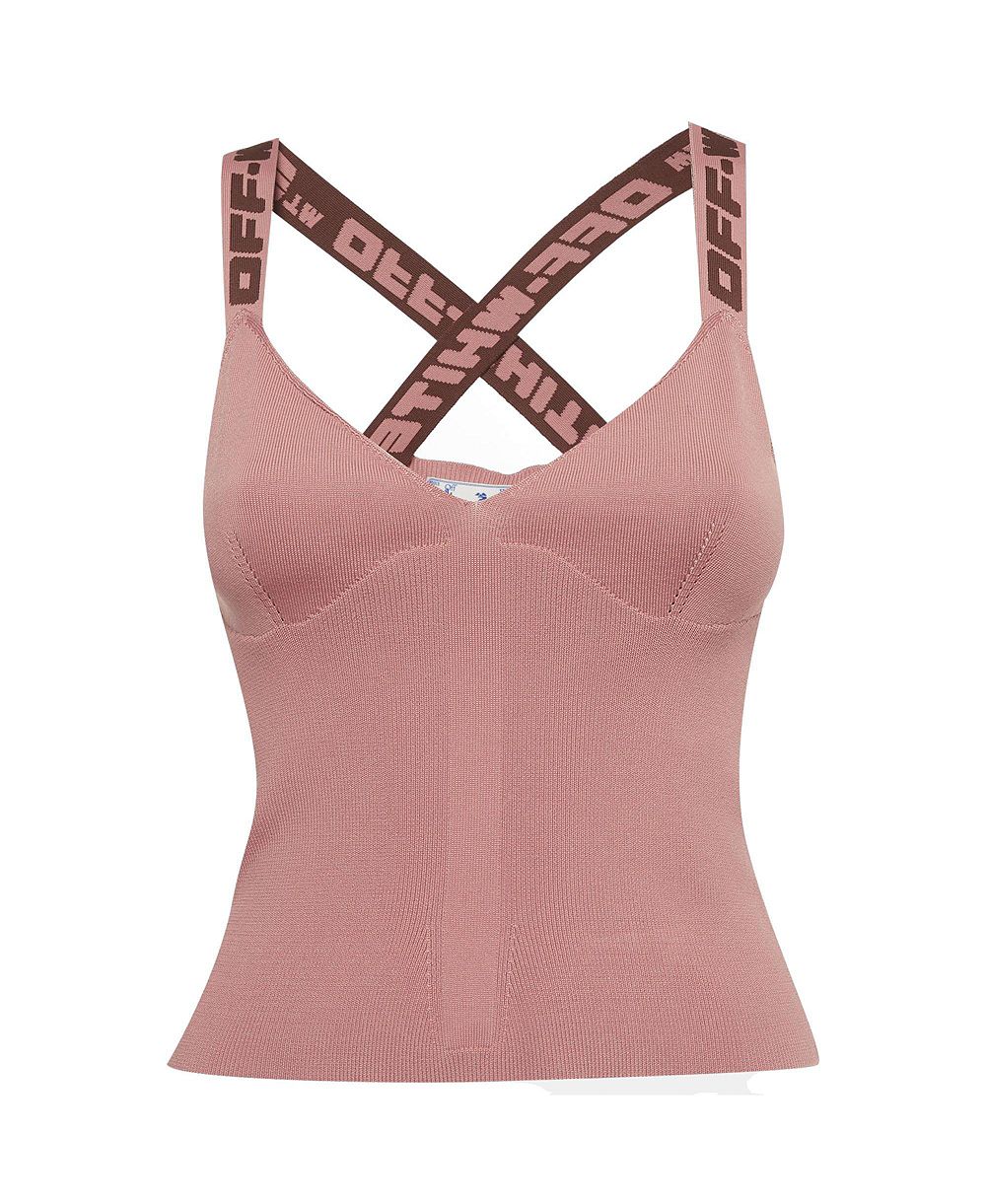 Женский трикотажный топ Off-White Logo Strap Stretch Knit Tank Top