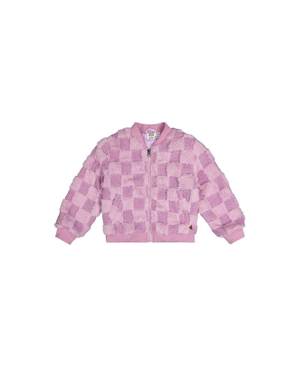 Deux par Deux куртка-бомбер для малышей Faux Fur Jacquard