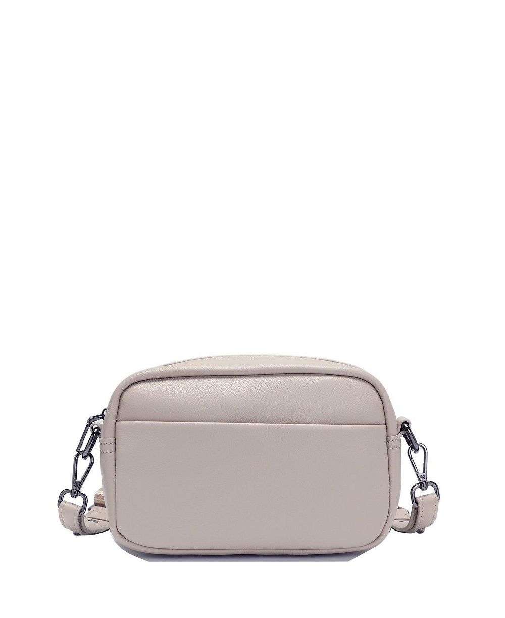 SUSU Avery Pebble Leather Camera Bag Structured Crossbody Purse with Wide Strap
