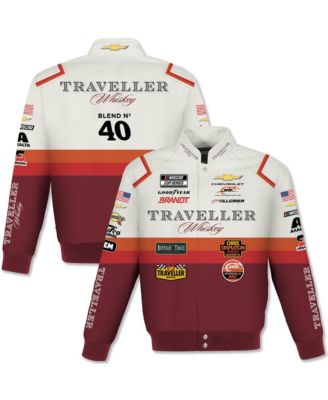 JH Design Men's Red/White Justin Allgaier Traveller Whiskey Full-Snap Twill Racing Jacket