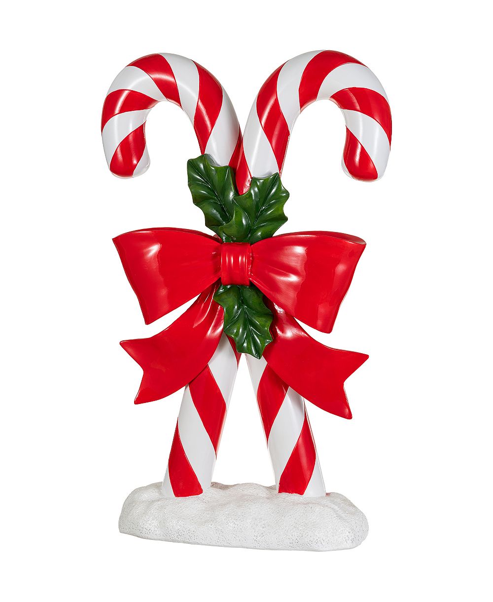 Glitzhome 24" Christmas Candy Cane Porch Décor