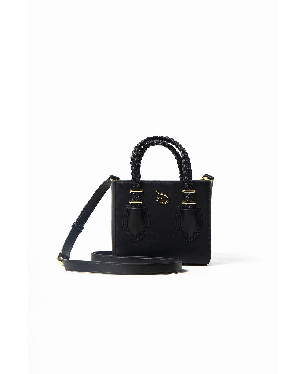 Mesan Women's Boxy Tote with Gold Hardware
