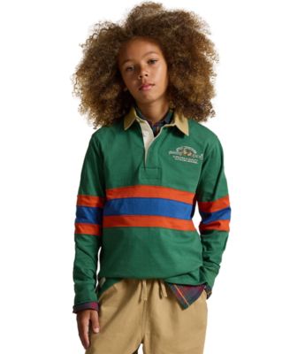 Polo Ralph Lauren мужская рубашка регби из хлопка для мальчиков 8-20 лет