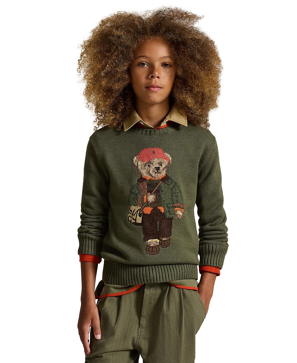 Polo Ralph Lauren Детский свитер с вышивкой Polo Bear, размеры 8-20