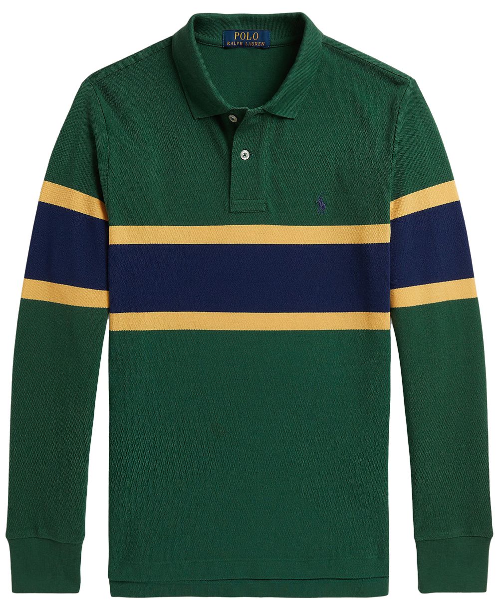 Детская хлопковая рубашка-поло Polo Ralph Lauren Striped, 8-20