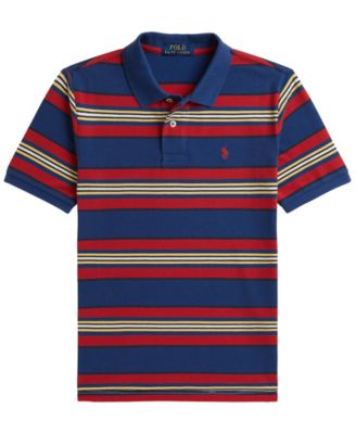 Детская поло-рубашка Polo Ralph Lauren из хлопковой сетки в полоску для мальчиков, размеры 8-20